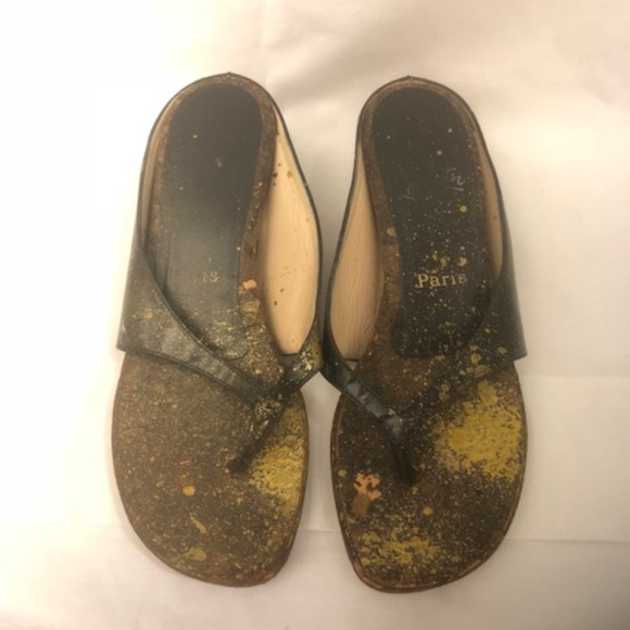 Gold Metallic Speckled Sandal (EUR 37.5) - Picture 3 of 5